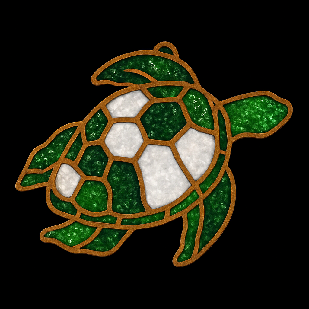 DIY Sea Turtle Crushed Glass Suncatcher