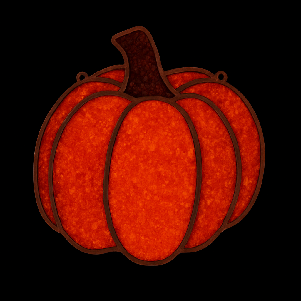 DIY Pumpkin Crushed Glass Suncatcher