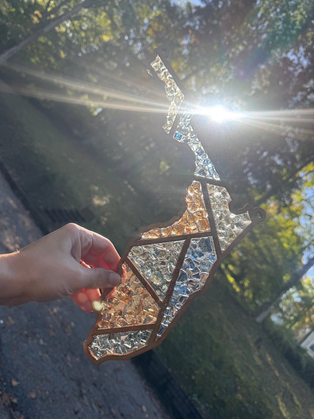 DIY Florida Crushed Glass Suncatcher