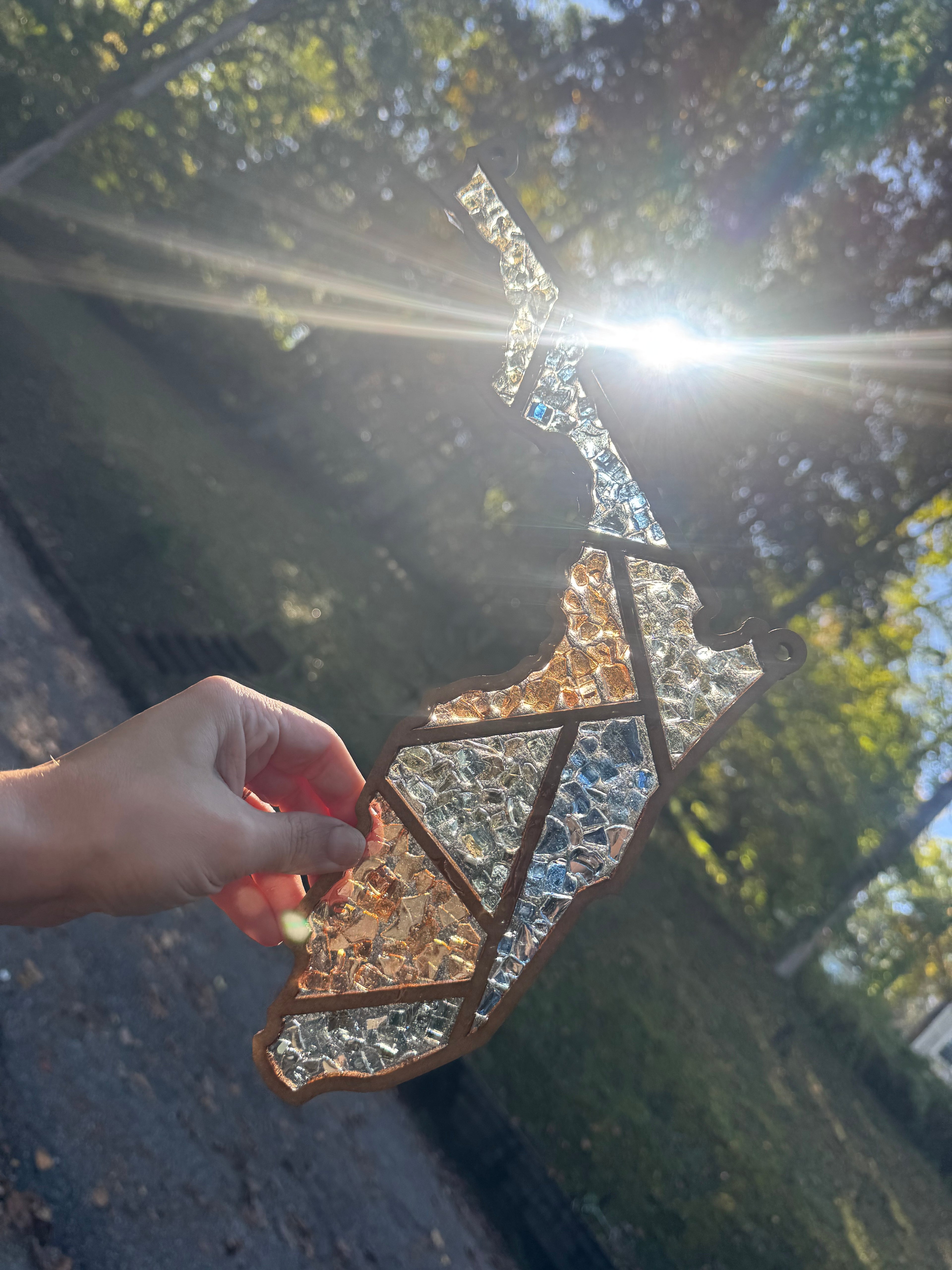 DIY Florida Crushed Glass Suncatcher