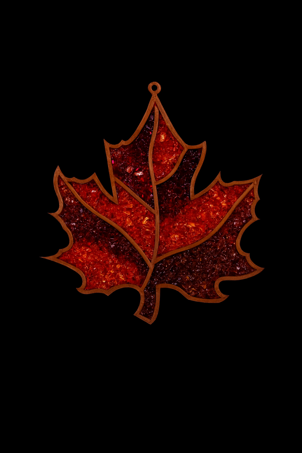 DIY Fall Leaf Crushed Glass