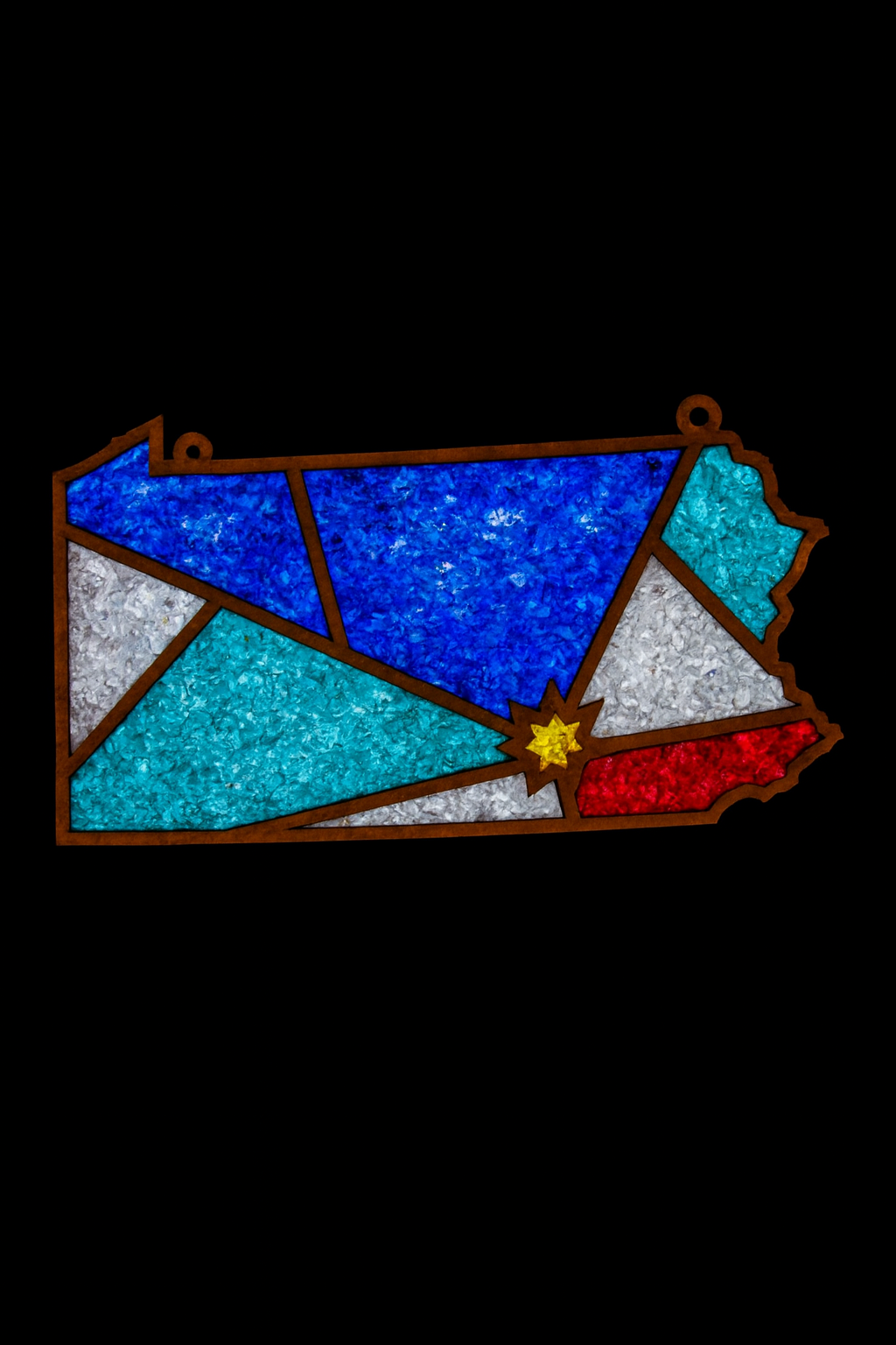 DIY Pennsylvania Crushed Glass Suncatcher