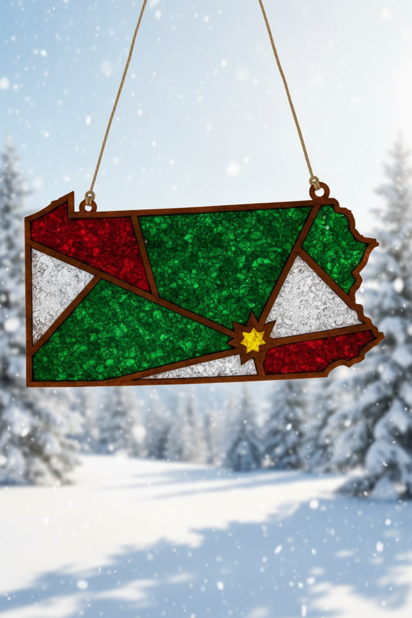 DIY Pennsylvania Crushed Glass Suncatcher