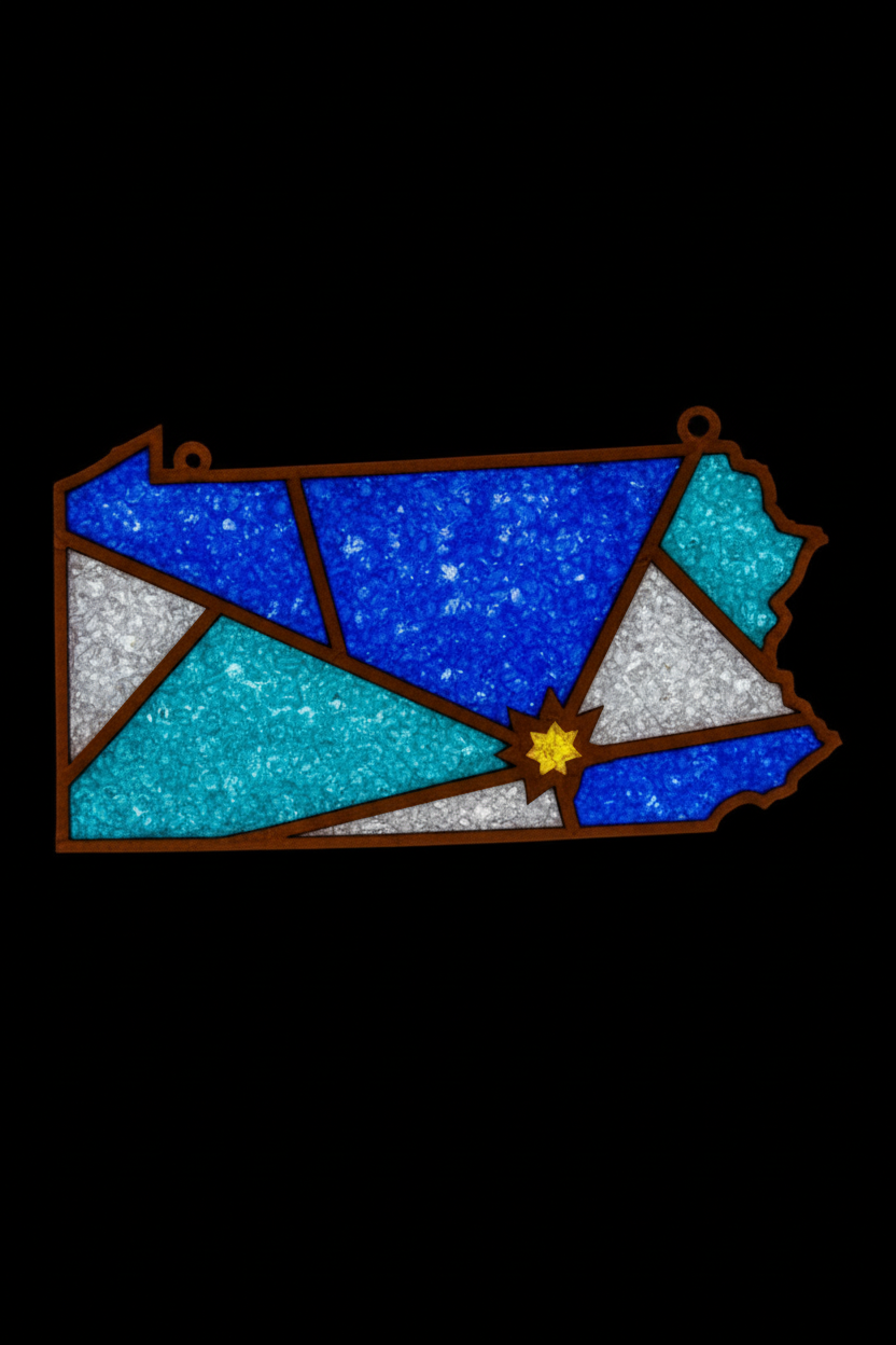 DIY Pennsylvania Crushed Glass Suncatcher