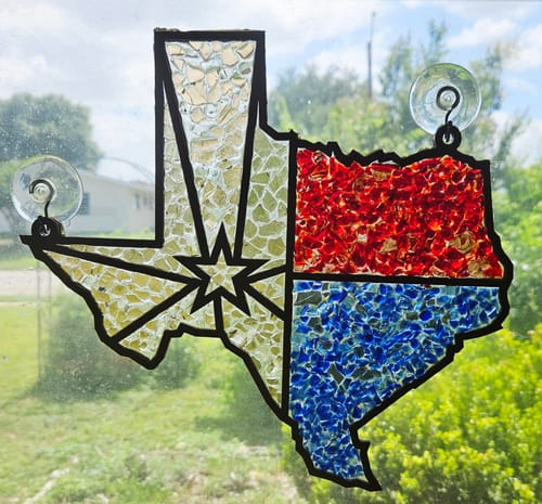 DIY Texas Crushed Glass Suncatcher