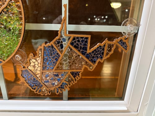 DIY West Virginia Crushed Glass Suncatcher