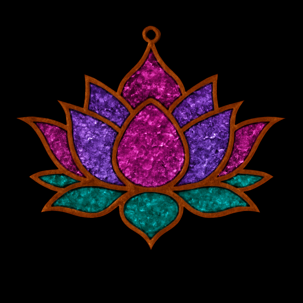 DIY Lotus Flower Crushed Glass Suncatcher