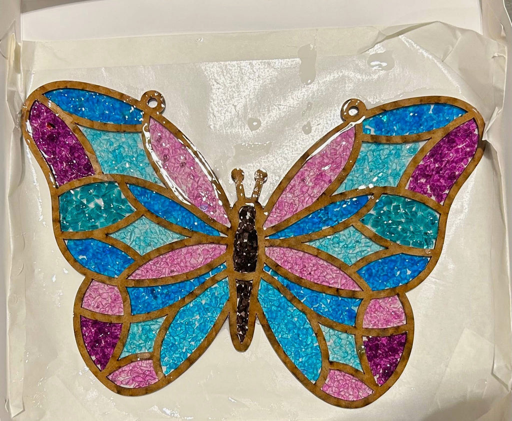 DIY Butterfly Stained Glass Suncatcher