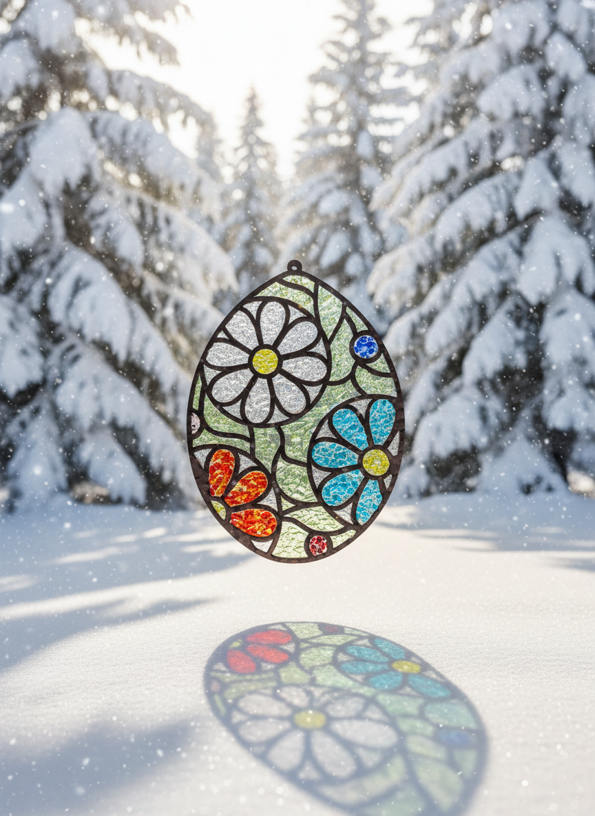 DIY Easter Egg Crushed Glass Suncatcher