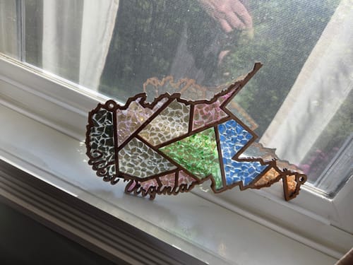 DIY West Virginia Crushed Glass Suncatcher