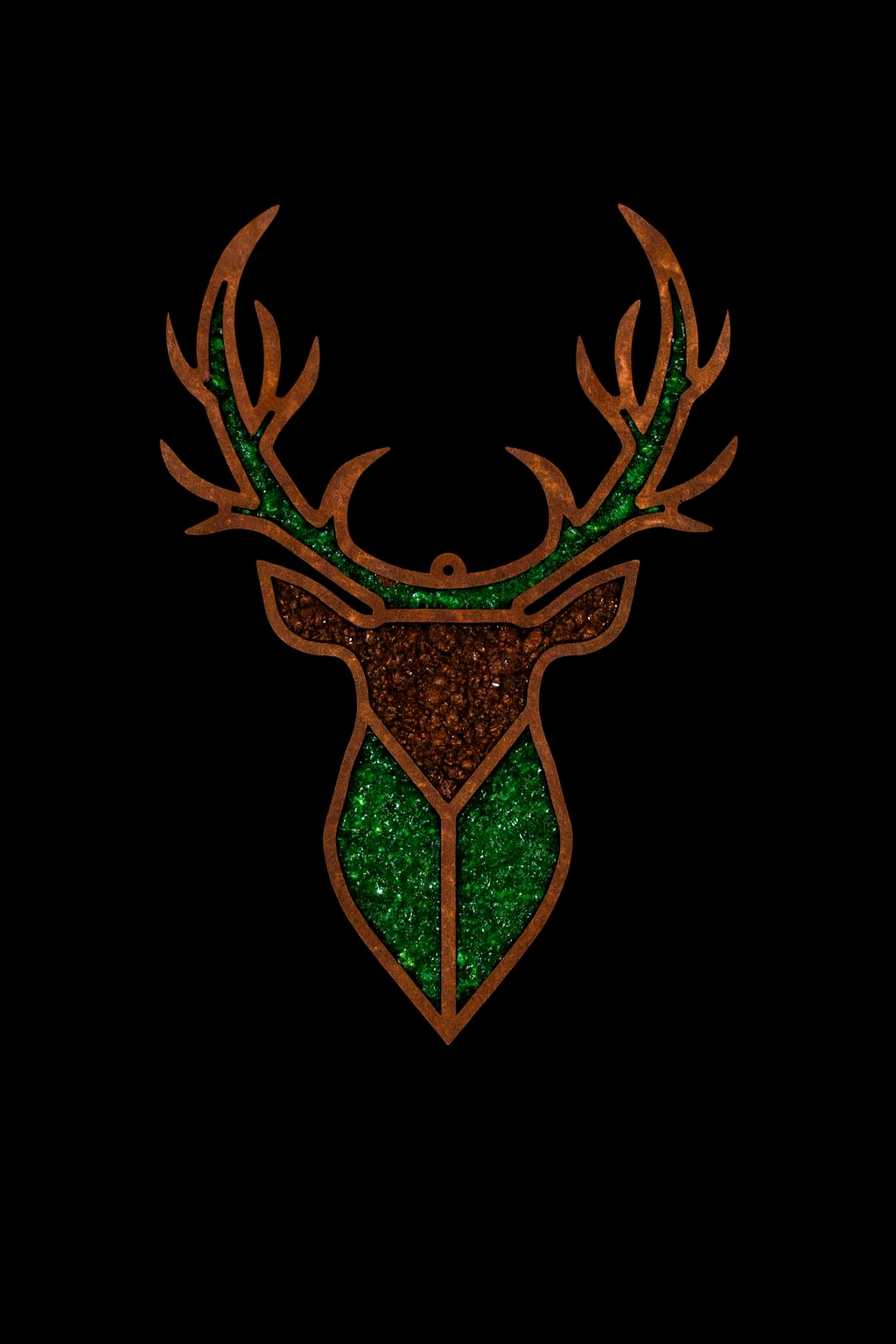 DIY Deer Head Crushed Glass