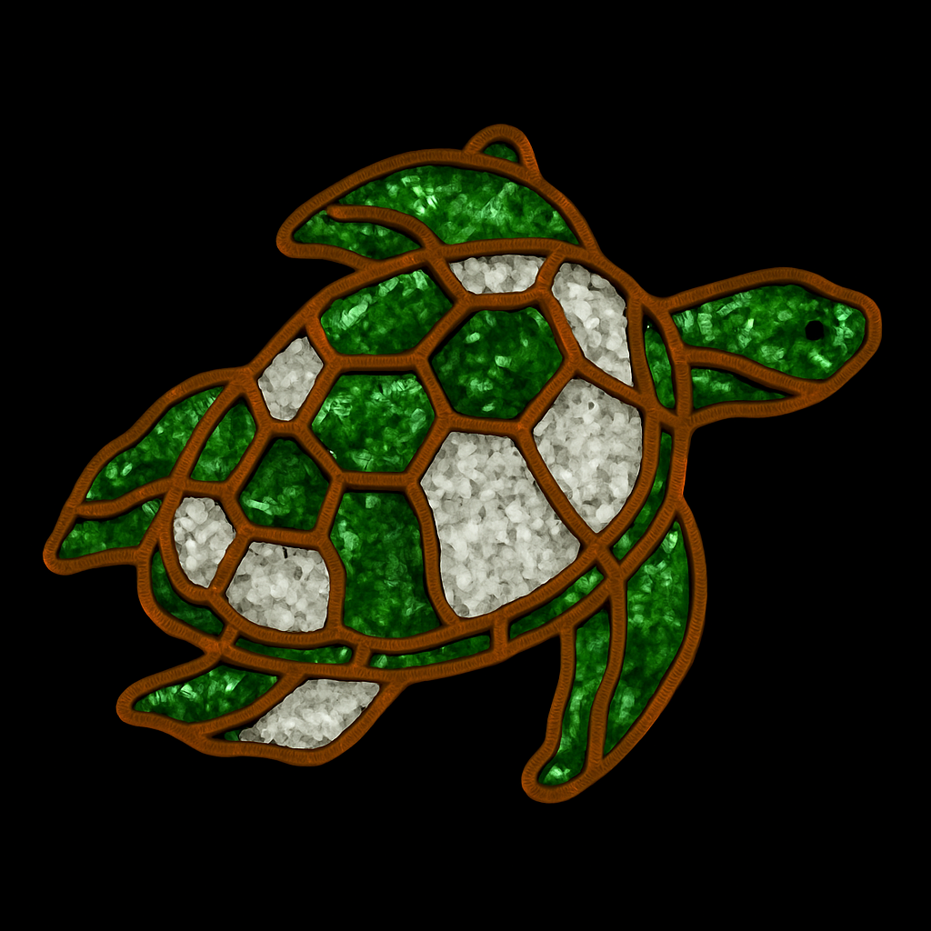 DIY Sea Turtle Crushed Glass Suncatcher