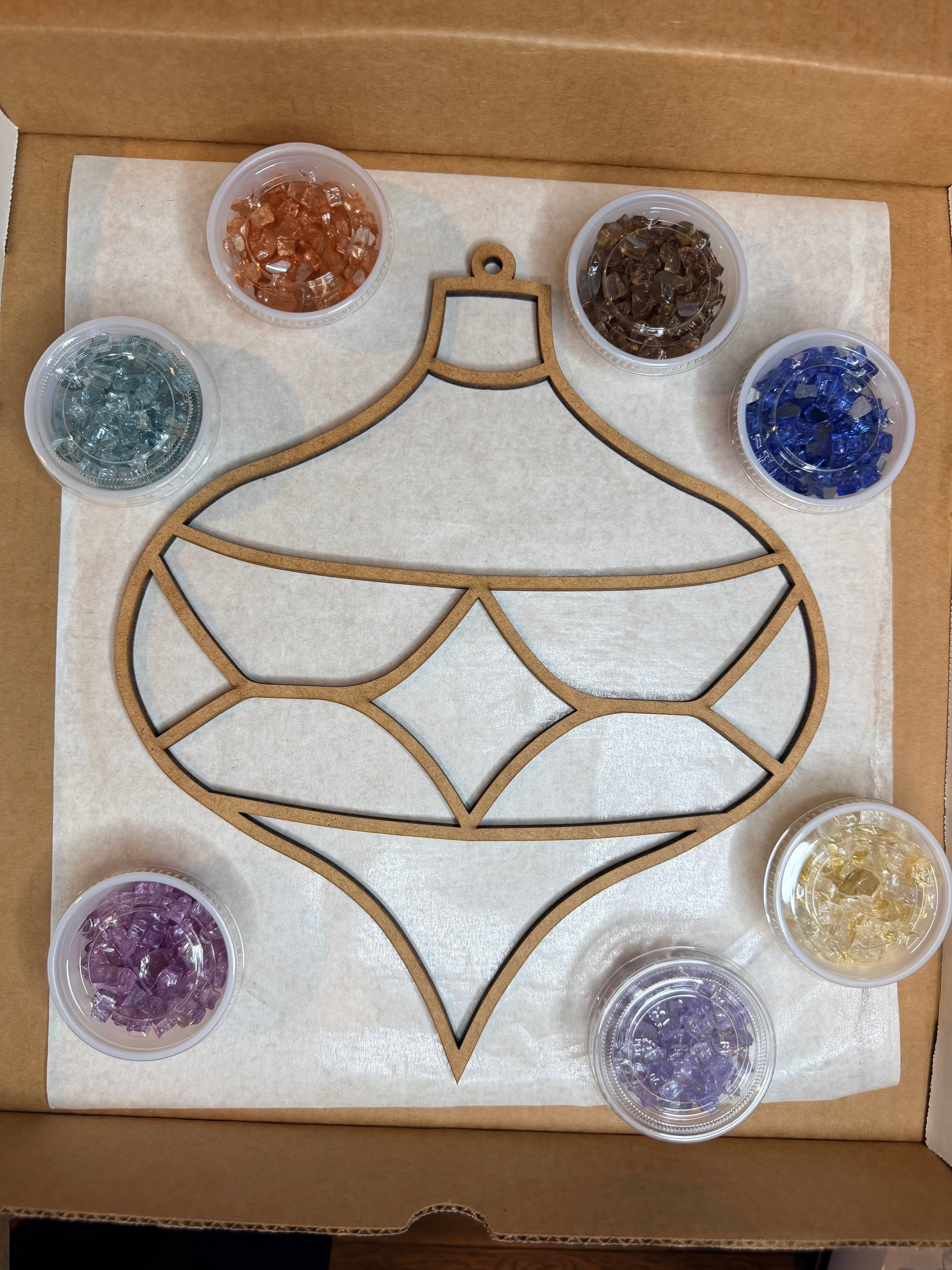 DIY Ornament Crushed Glass Suncatcher