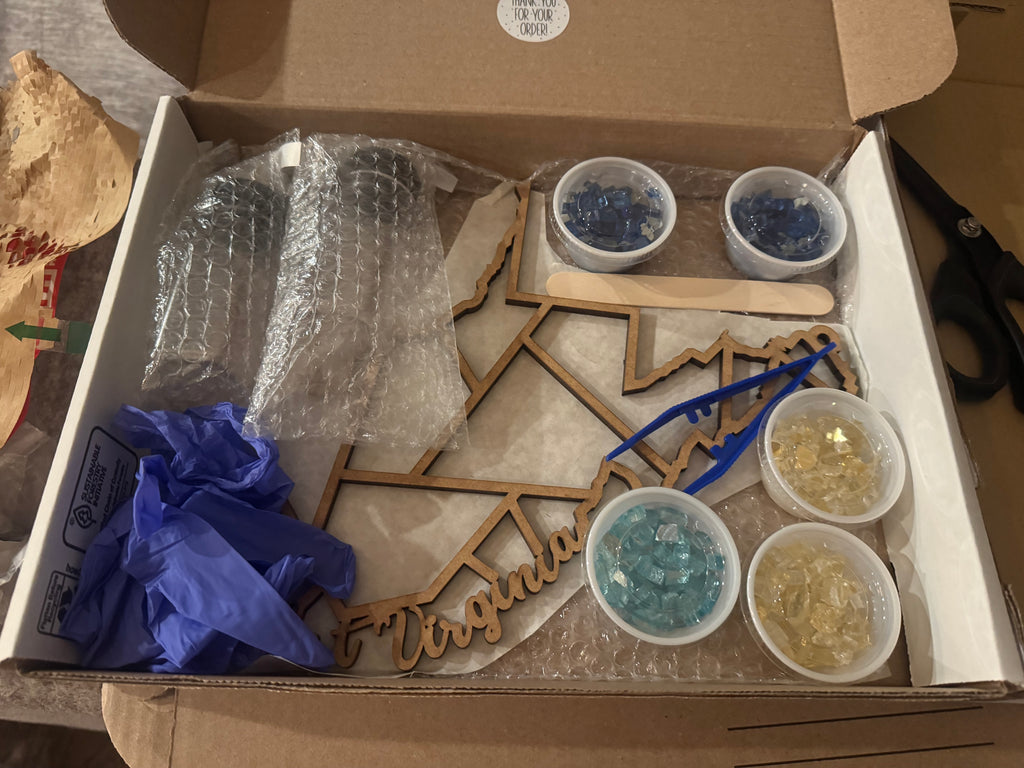 DIY West Virginia Crushed Glass Suncatcher