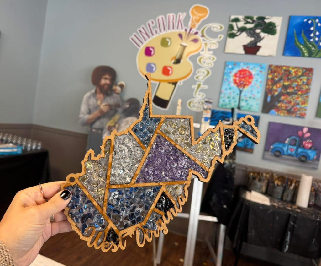 DIY West Virginia Crushed Glass Suncatcher