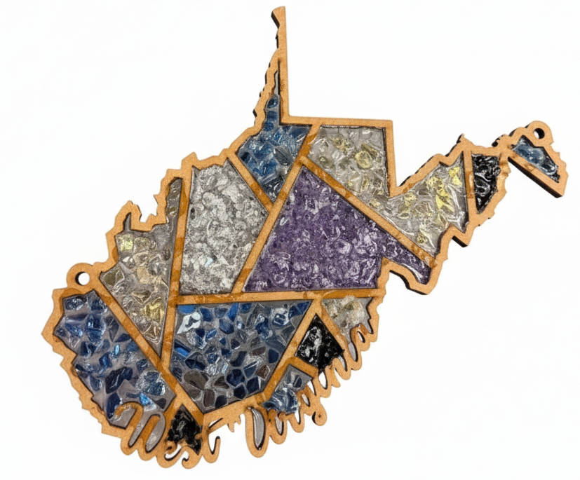 DIY West Virginia Crushed Glass Suncatcher