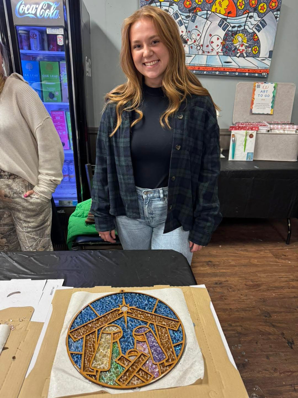 DIY Nativity Crushed Glass Suncatcher