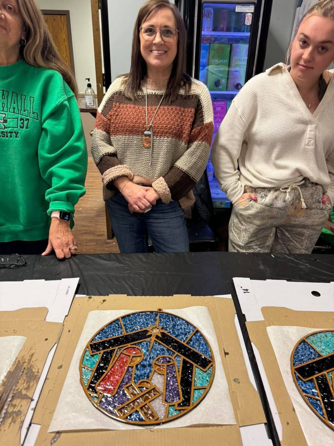 DIY Nativity Crushed Glass Suncatcher