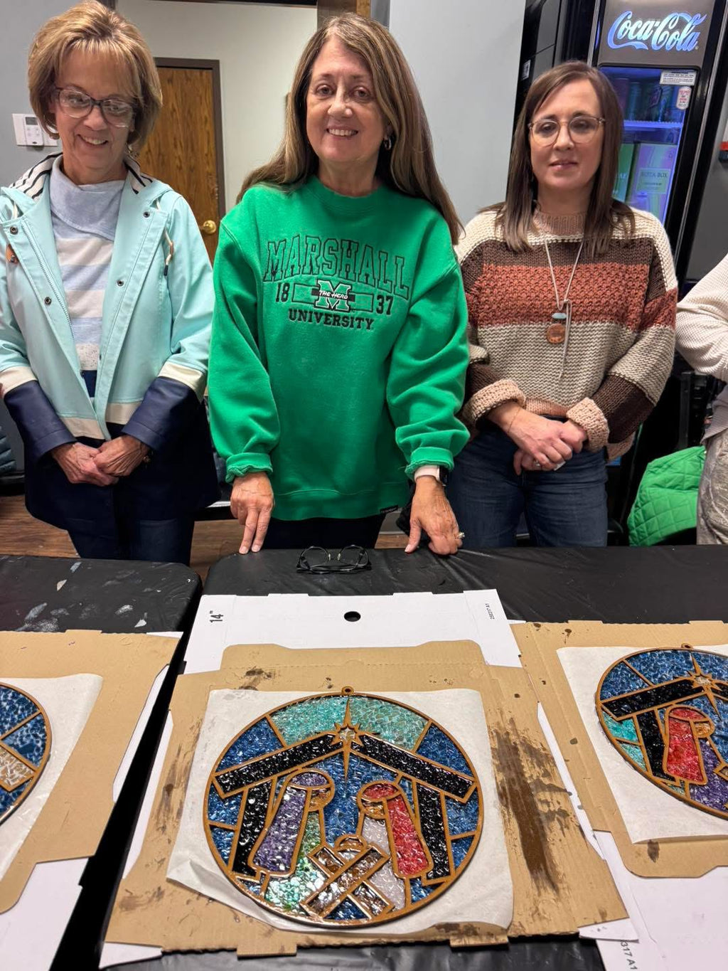 DIY Nativity Crushed Glass Suncatcher