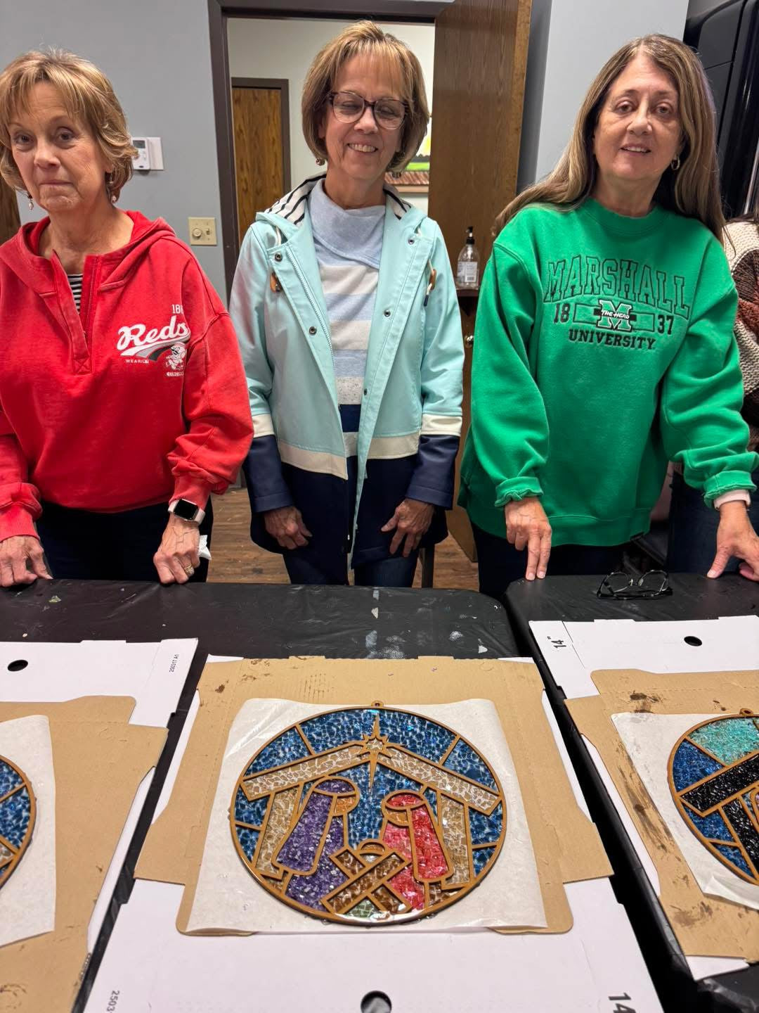 DIY Nativity Crushed Glass Suncatcher