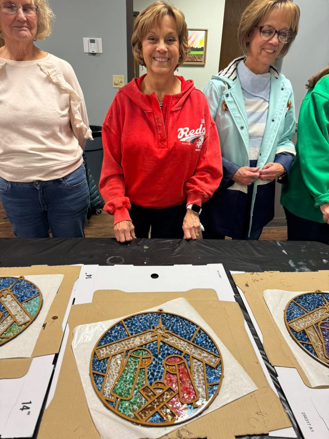 DIY Nativity Crushed Glass Suncatcher