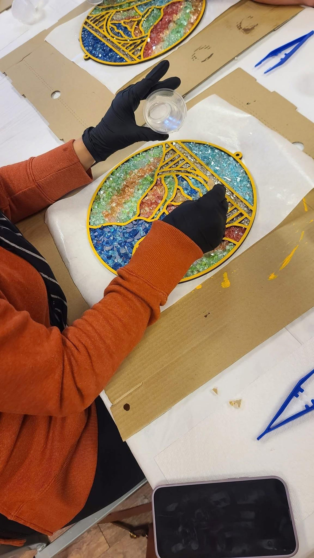 DIY New River Gorge WV Crushed Glass Suncatcher