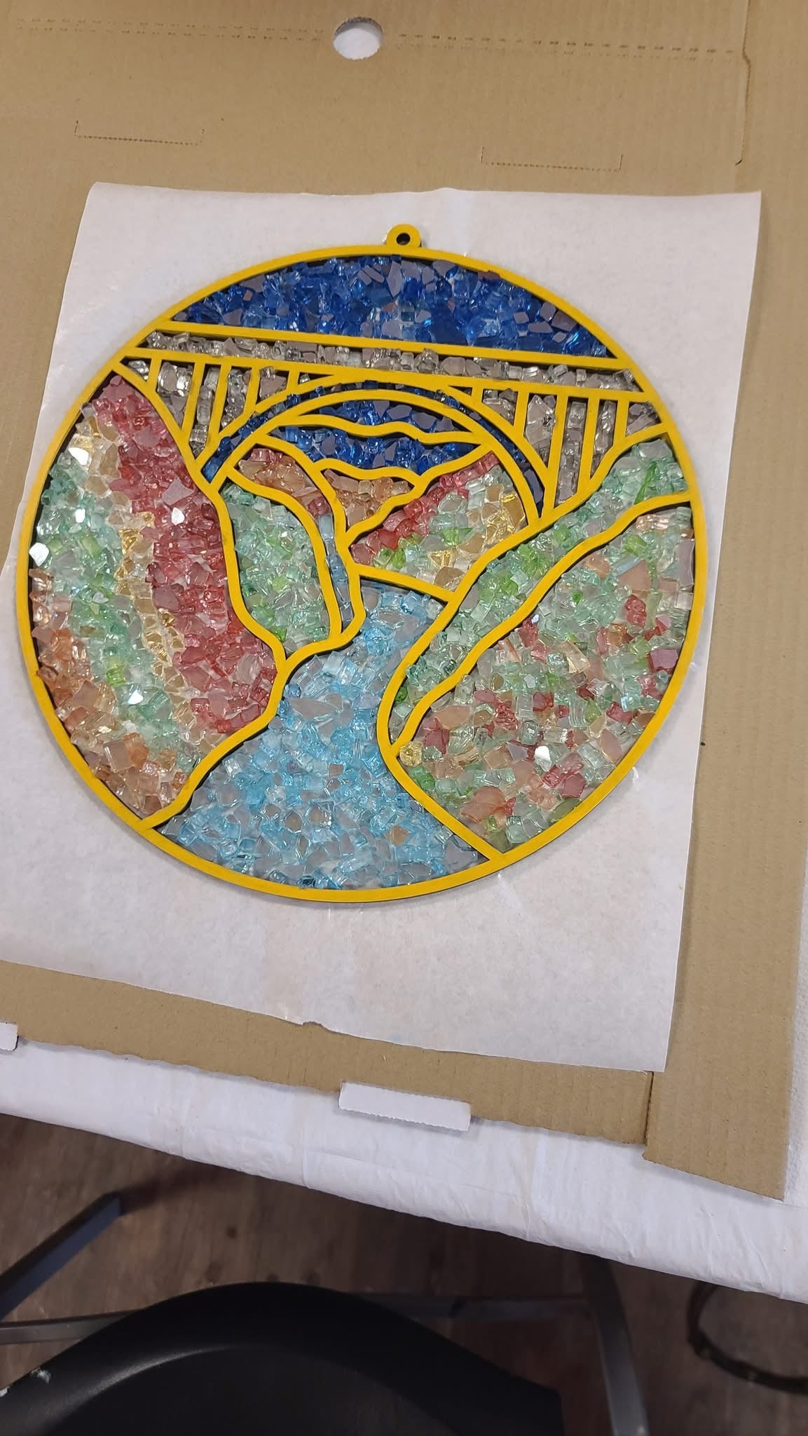 DIY New River Gorge WV Crushed Glass Suncatcher