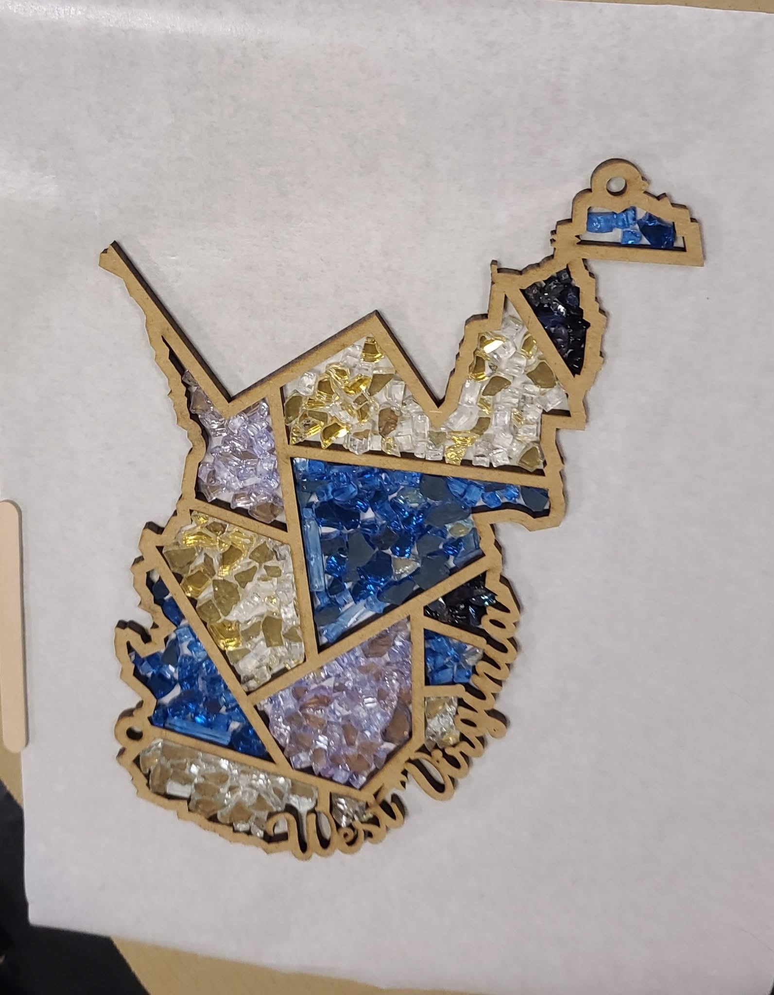 DIY West Virginia Crushed Glass Suncatcher
