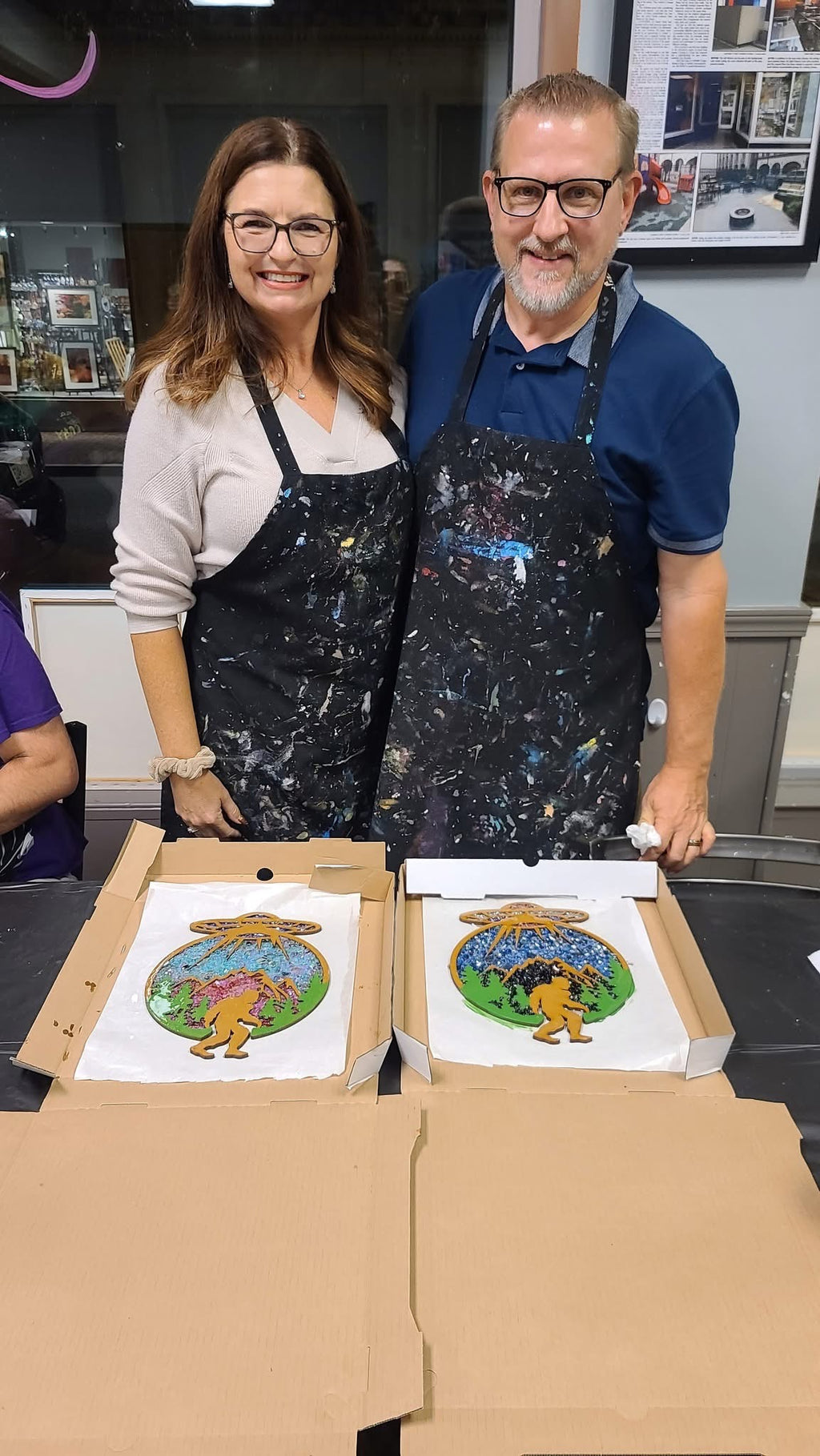 DIY Big Foot Crushed Glass Suncatcher