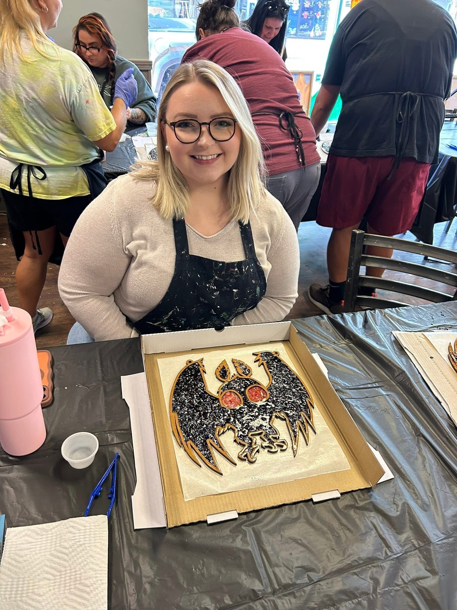 DIY Mothman Crushed Glass Suncatcher