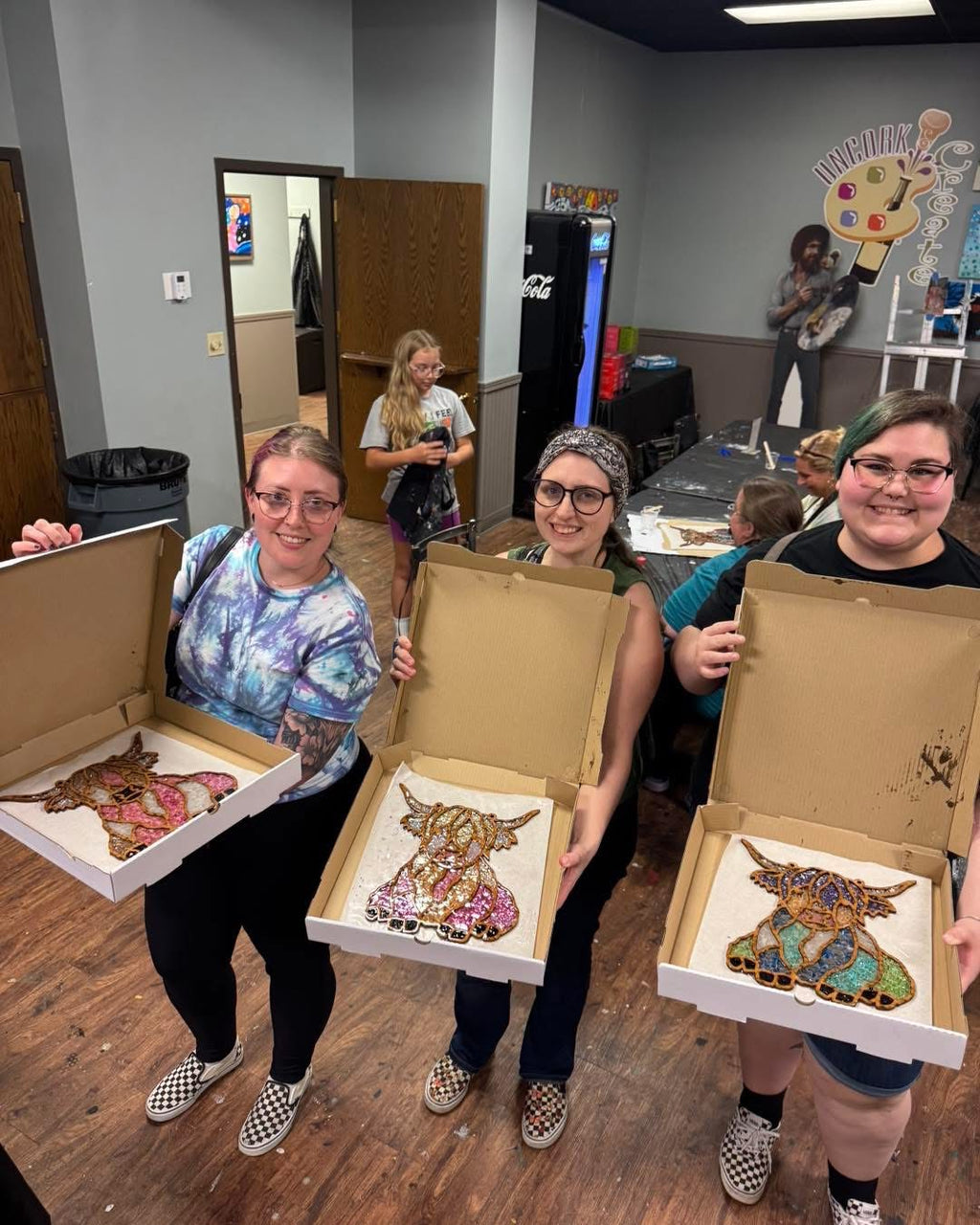 DIY Highland Cow Crushed Glass Suncatcher