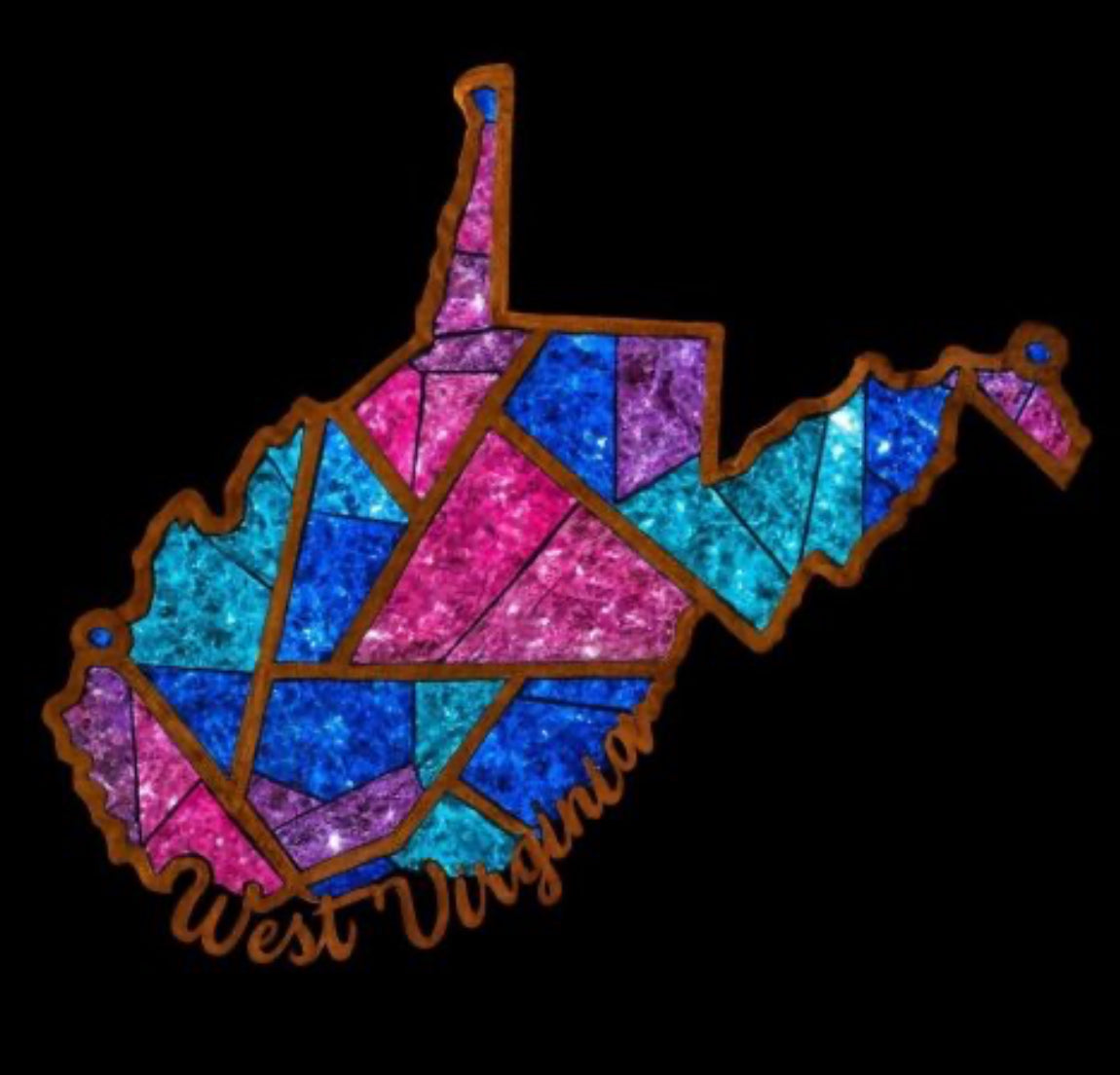 DIY West Virginia Crushed Glass Suncatcher