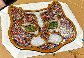 DIY Cat Crushed Glass Suncatcher