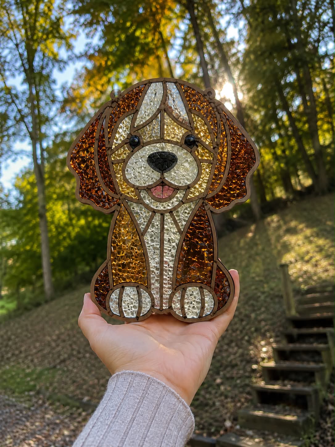 DIY Puppy Crushed Glass Suncatcher