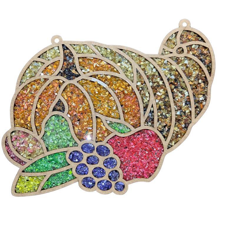 DIY Cornucopia Crushed Glass Suncatcher