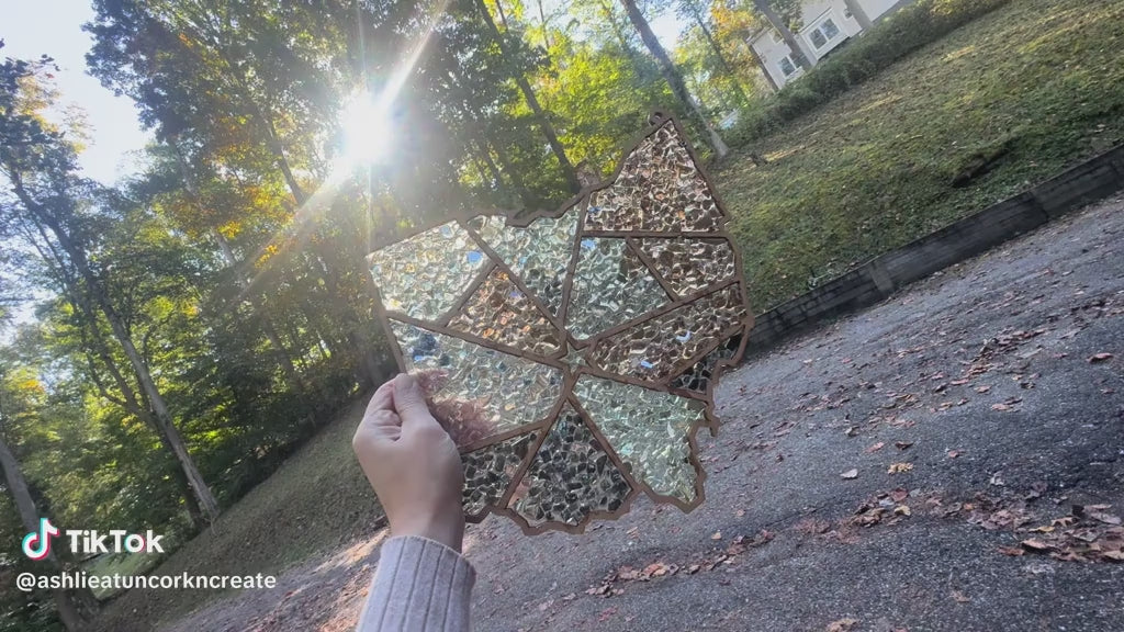 DIY Ohio Crushed Glass Suncatcher