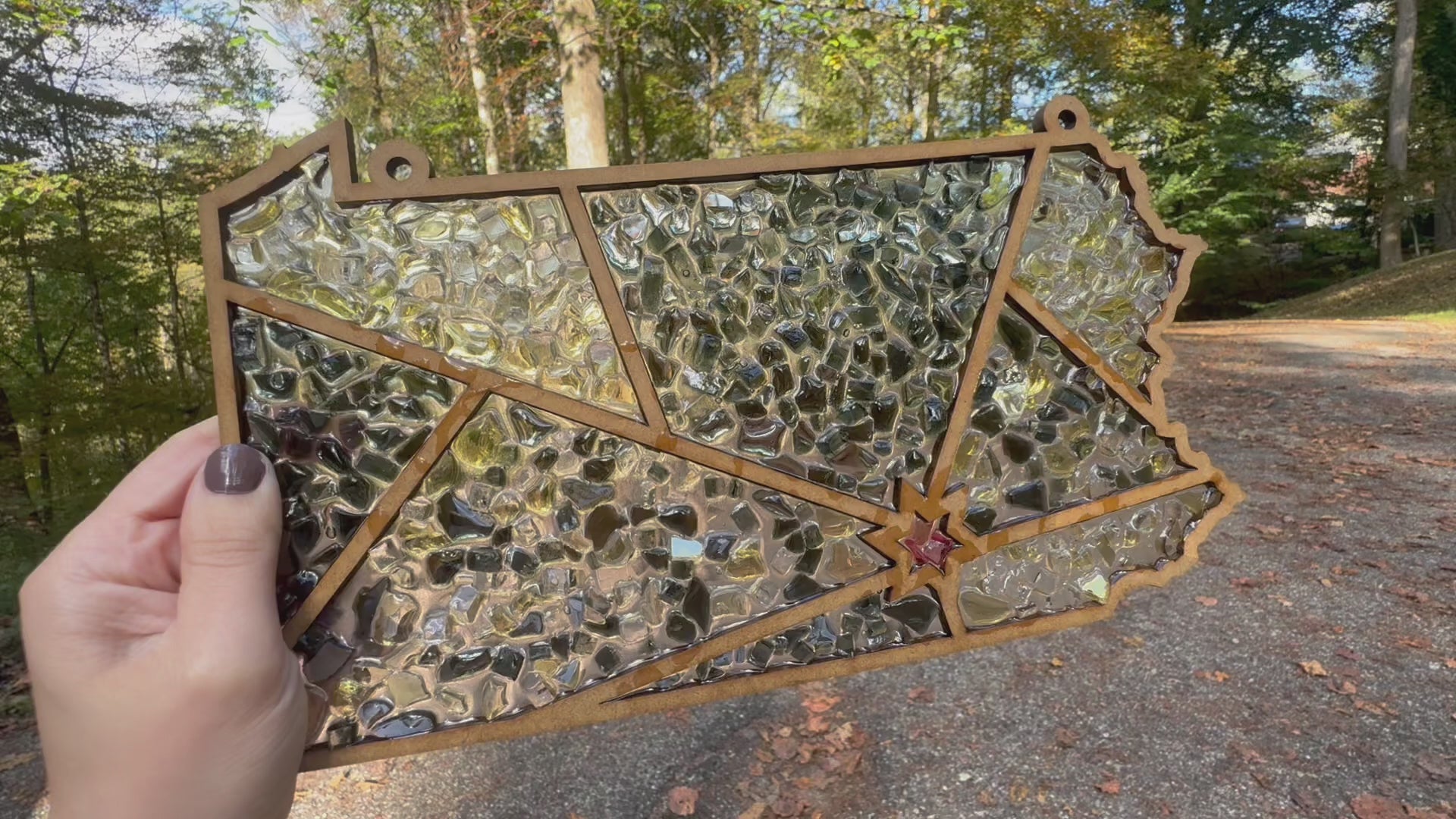 DIY Pennsylvania Crushed Glass Suncatcher