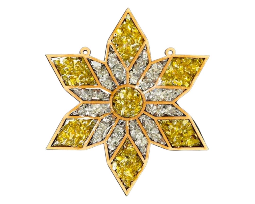 DIY Snowflake Crushed Glass Suncatcher