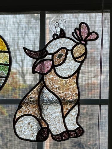 DIY Butterfly Cow Kiss Crushed Glass Suncatcher